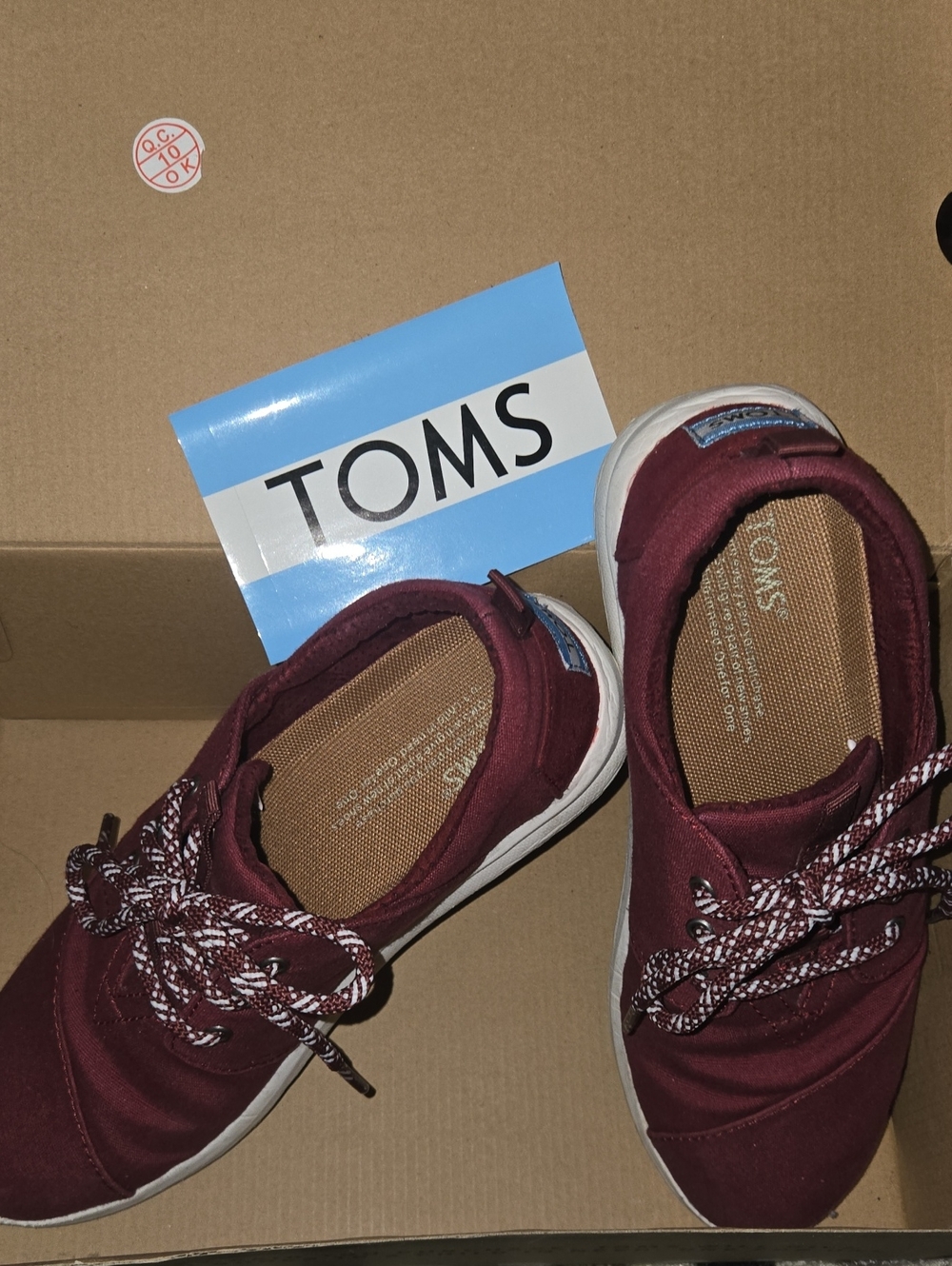 Toms Burgundy Canvas Lace-Up Sneakers